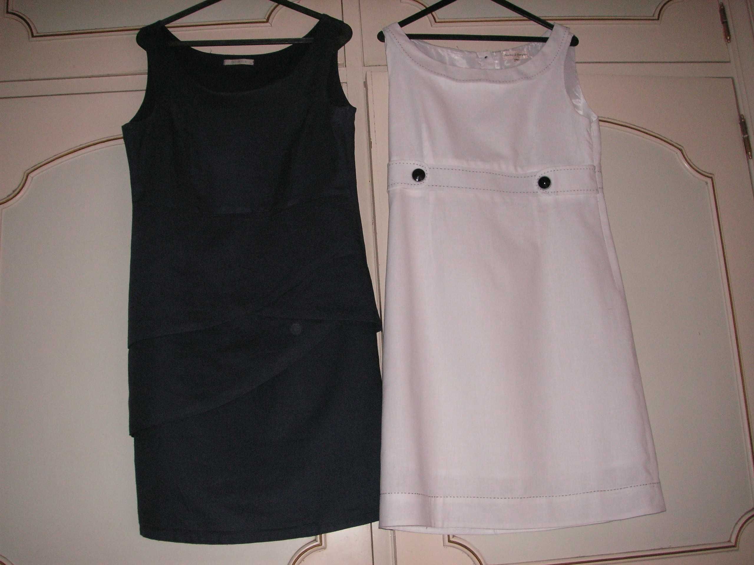 Vestido Fashion Elle/Azul e Lendas e Canções/Branco (Impecáveis)
