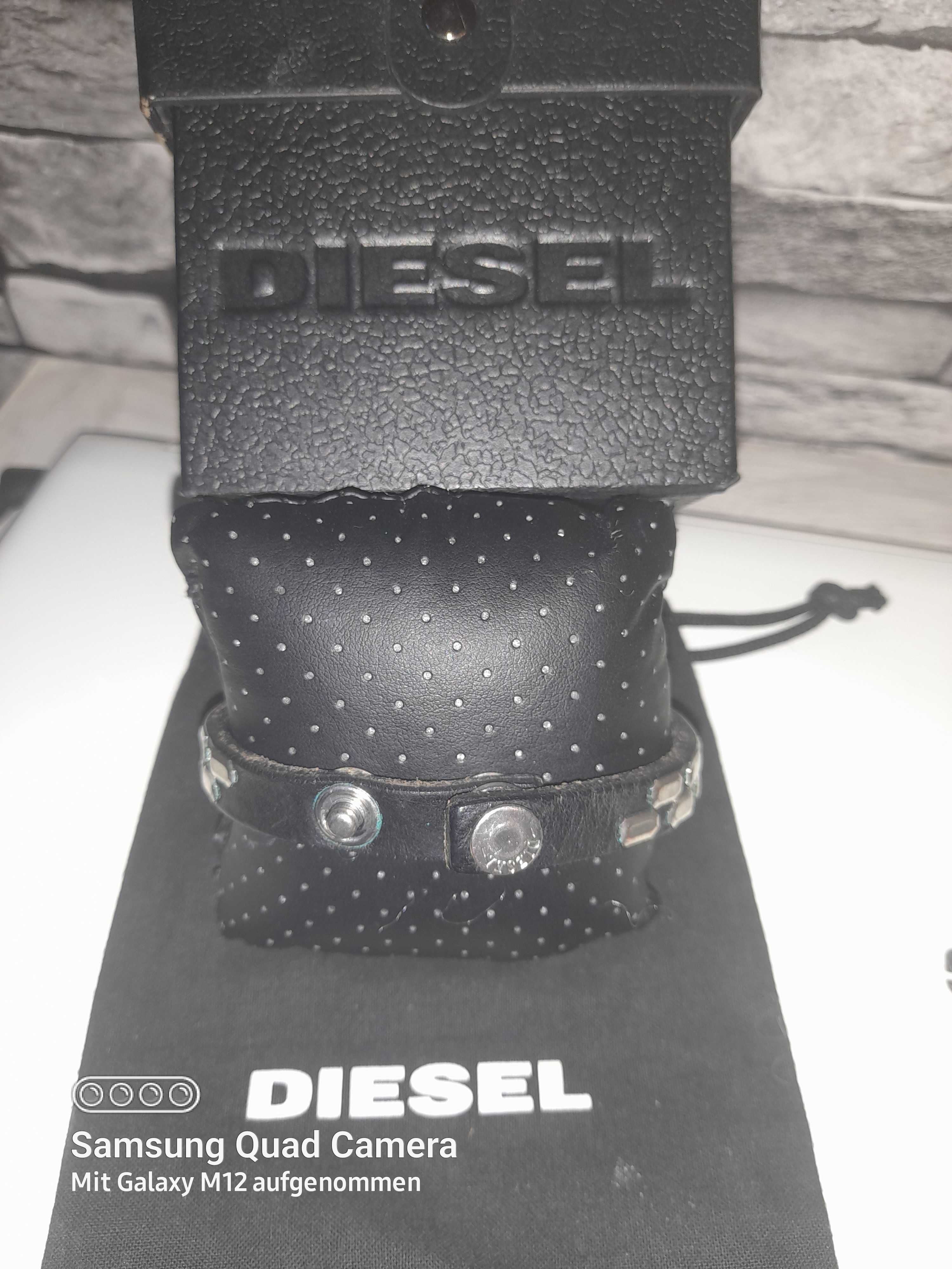 Hit !!! Unisex bransoletka ze skory z metalami DIESEL ORGINALNY