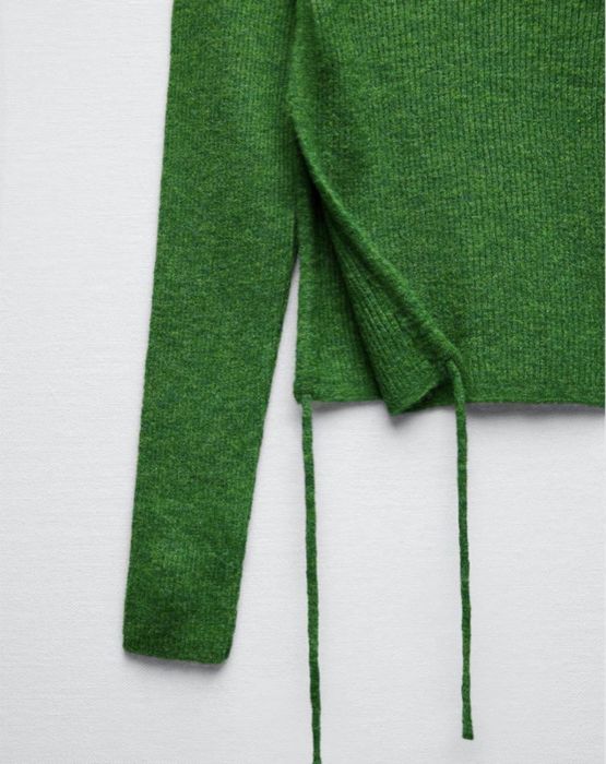 Стильний светр, светер, кофтинка Zara в насичено зеленому кольорі L