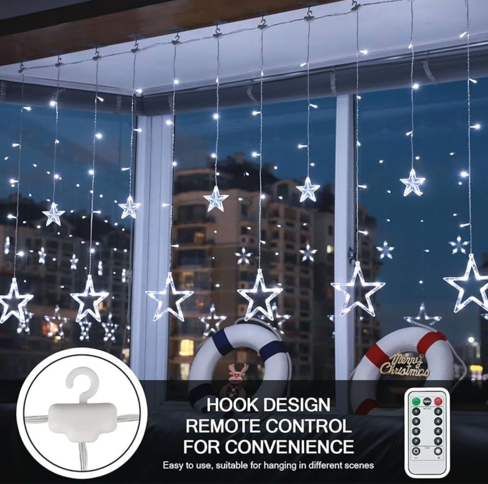 BLOOMWIN Dekoracje świąteczne 2m 138 LED, zasilanie bateryjne