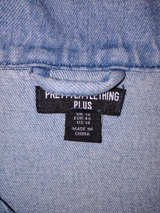 Коротка джинсова куртка косуха PrettyLittleThing р.XL стан ідеальний