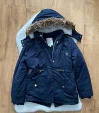 Tom Tailor kurtka parka granatowa zimowa ocieplana 128 / 134 r. 8 - 9