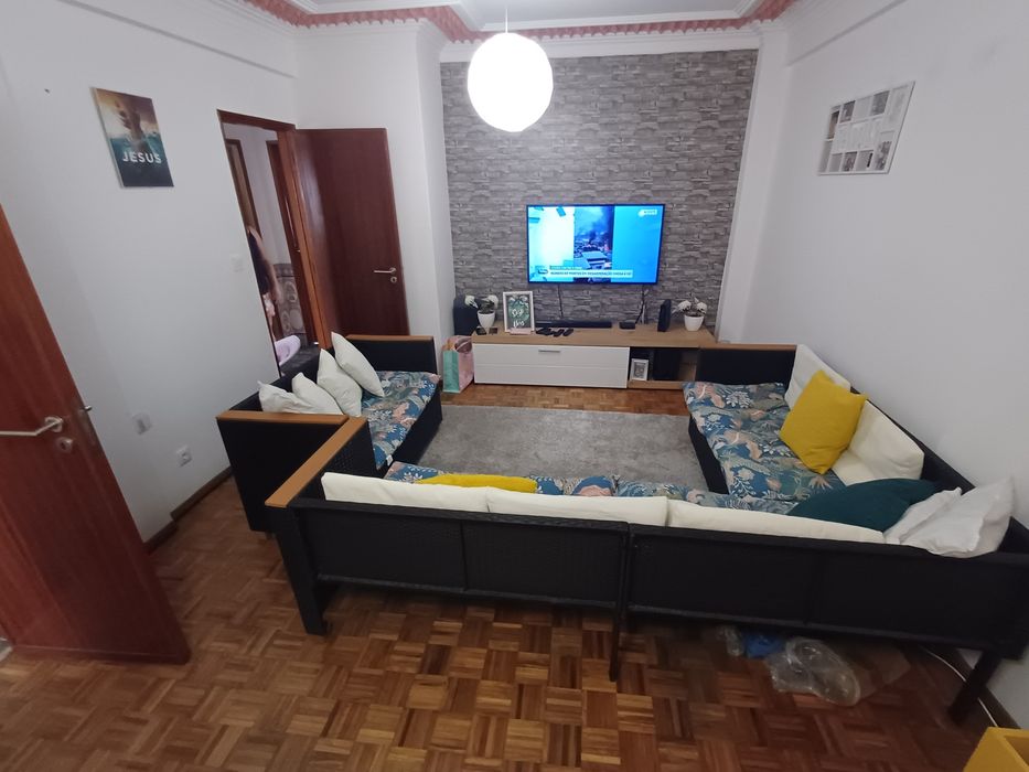 Sofa de jardim e sala, forma em L