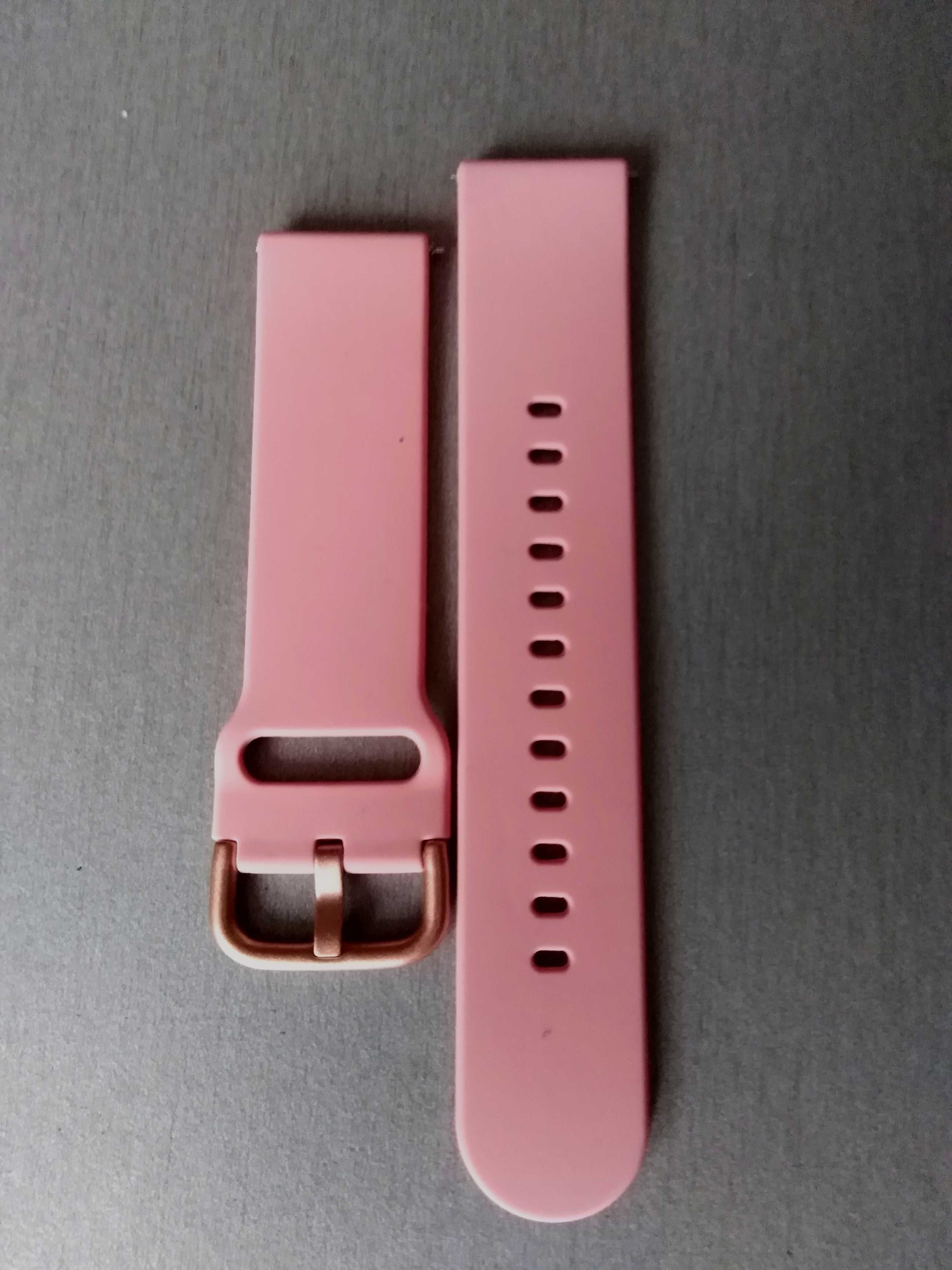 Pasek silikonowy różowy smartwatch 20mm, Pasek do huawei GT, GT2, GT3
