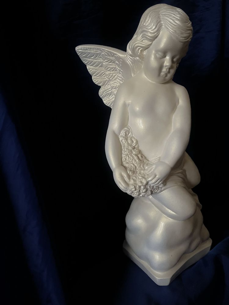 Ангел керамический перламутровый ( 38 см. )