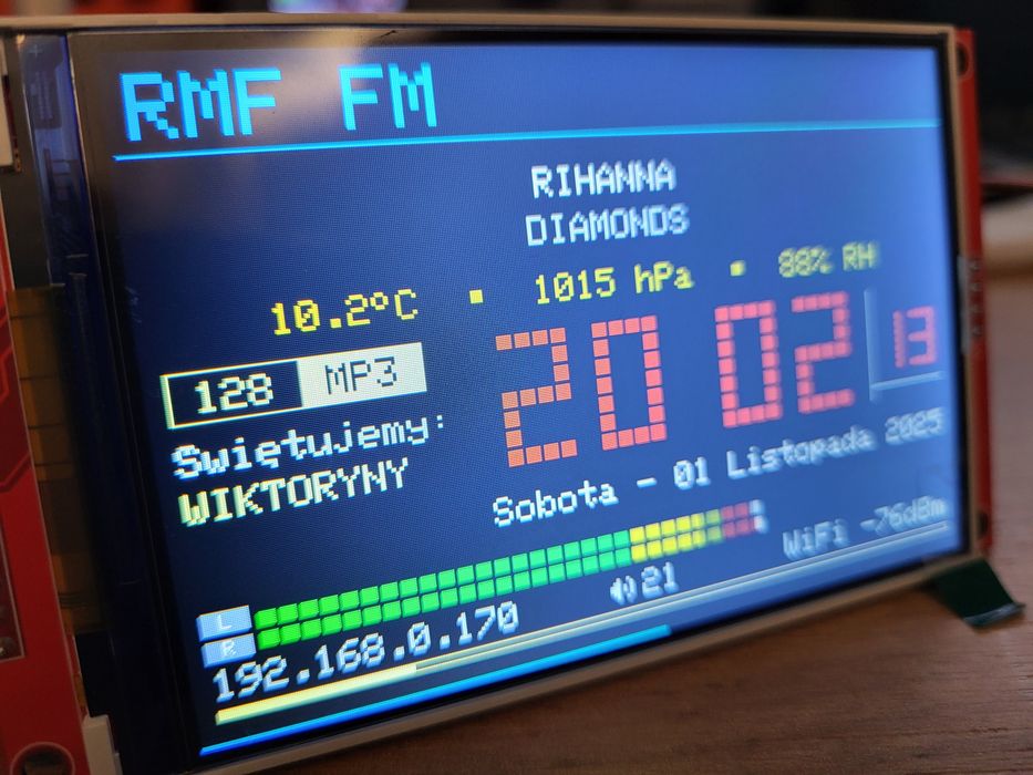 YoRadio , radio internetowe 4 cale