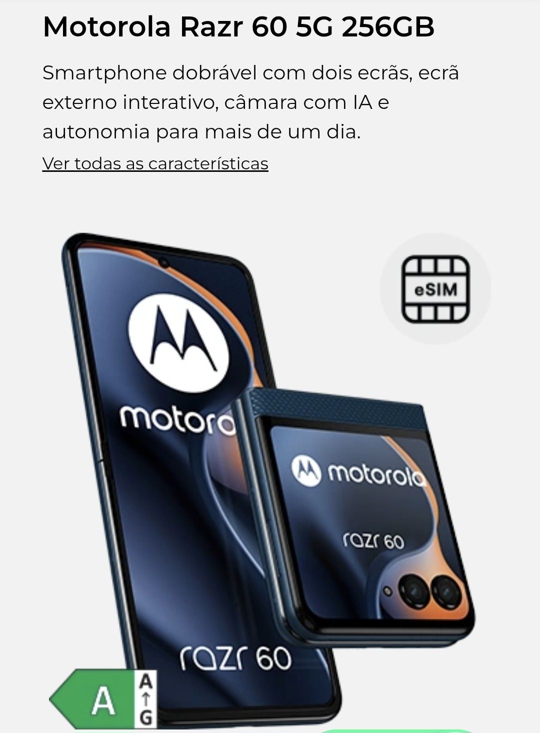 Vendo Motorola Razr 60 256GB Azul -  NOVO