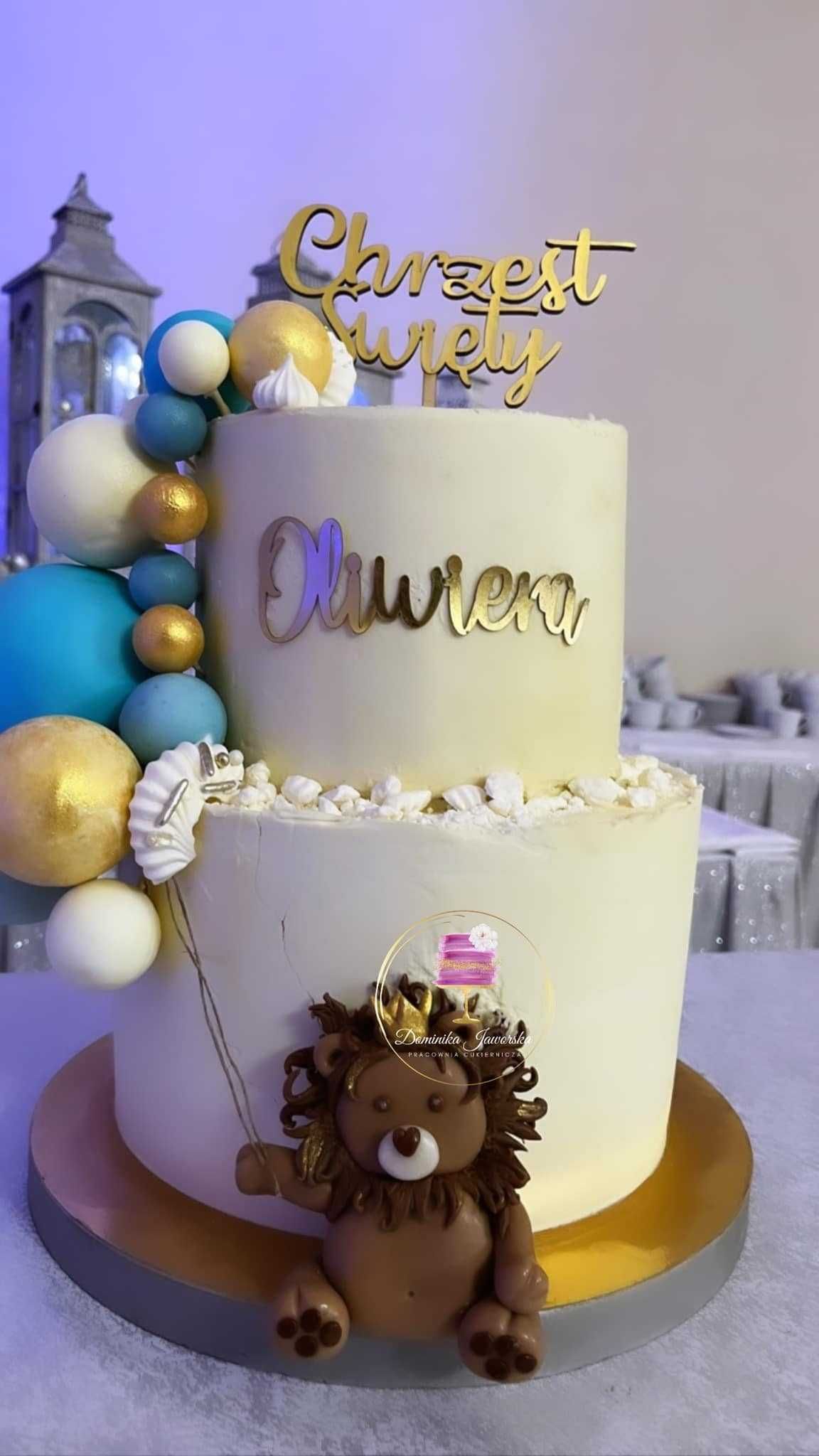 Topper Chrzest Święty Ozdoba na tort Topper na roczek i  chrzest