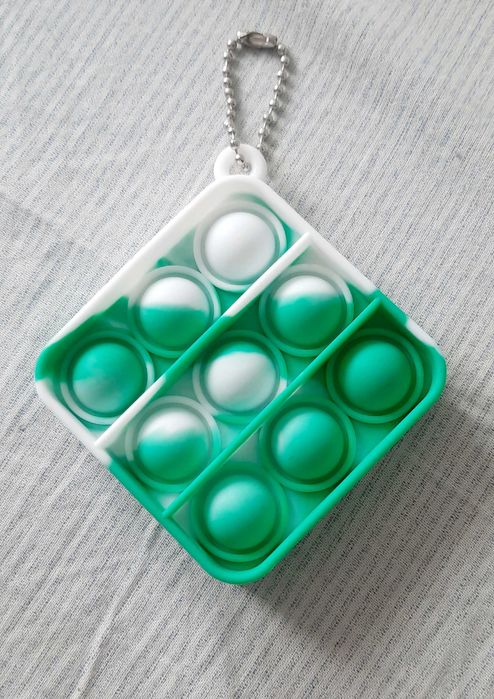 Nowa zabawka sensoryczna Push Bubble Pop It, kwadrat, brelok