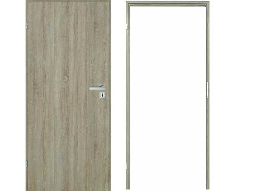 Nowe drzwi wewnętrzne z ościeżnicą futryną lewe 90 dąb sonoma