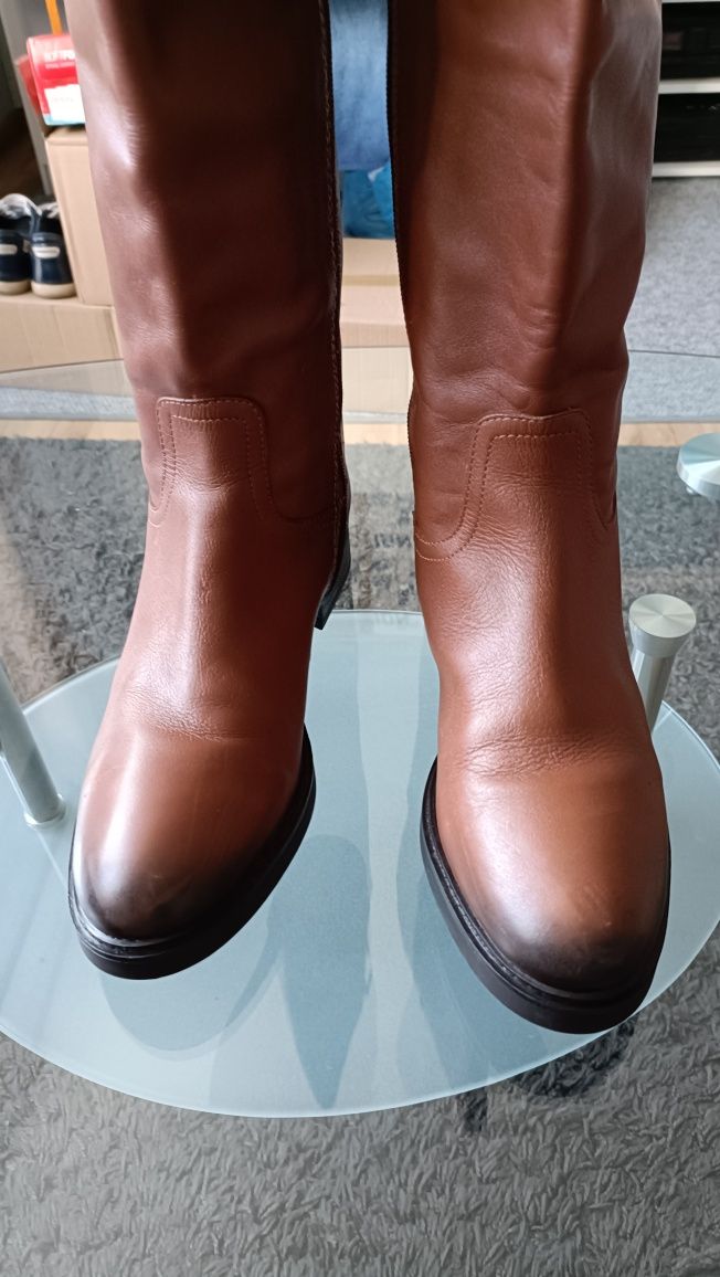 Tommy Hilfiger kozaki damskie roz 41 skóra naturalna