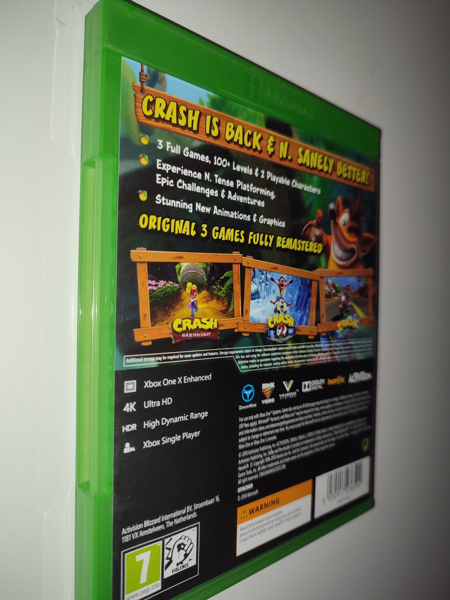 Gra Xbox One Crash Bandicoot N Sane Trilogy 3 gry pełne wersje w 1
