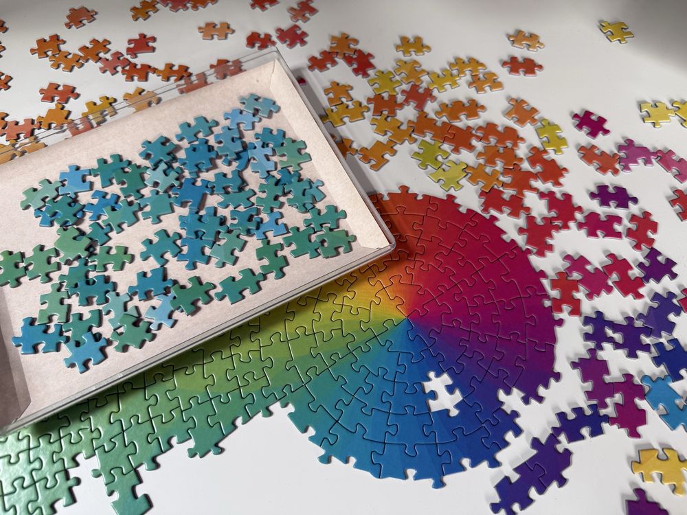 Puzzle 800 - Educa - Rainbow - gradient - okrągłe - jak nowe!