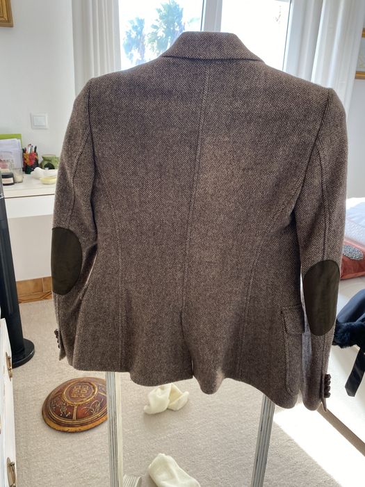 Casaco fazenda e lã tweed castanho massimo duty