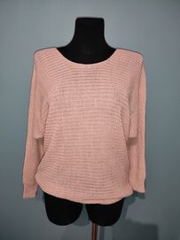 Włoski sweter z łańcuszkiem, nietoperz, S, M, L, 36, 38, 40