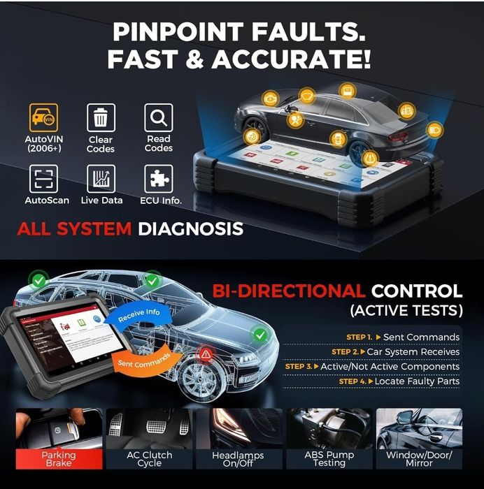 Launch X431 PRO DYNO + Kit Mala com cabos OBD1