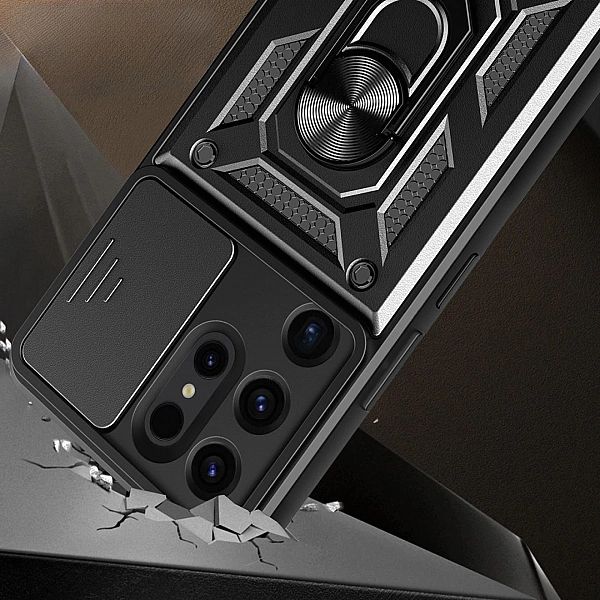 Etui Hybrid Armor Camshield do Samsung Galaxy S24 Ultra pancerne z osł