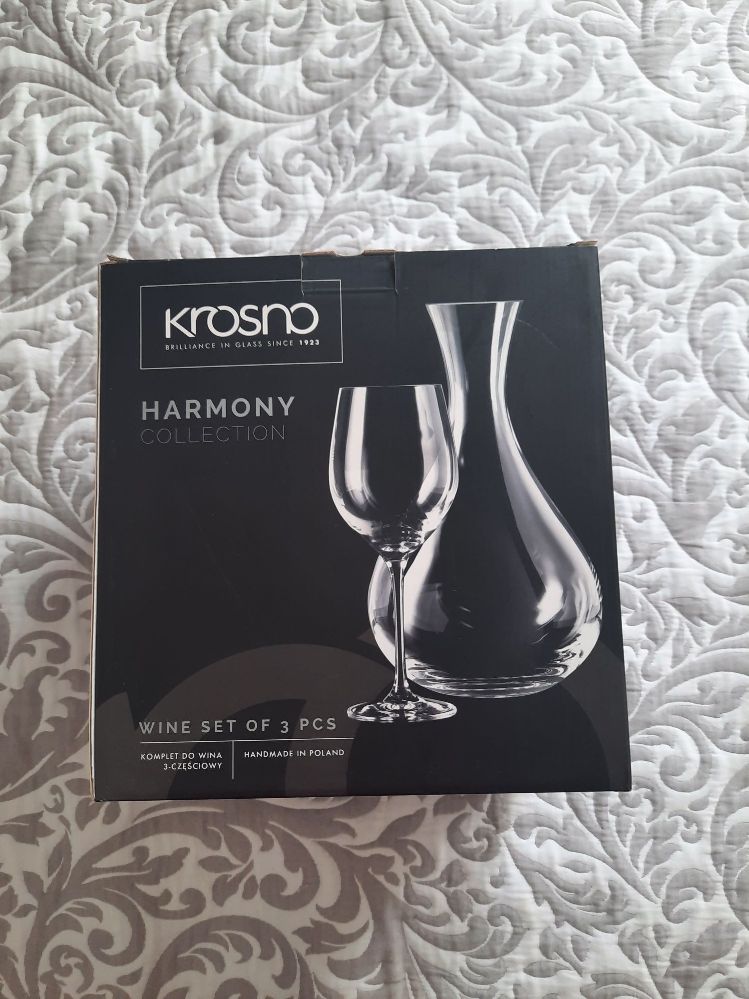 Komplet Harmony Krosno karafka + 2 kieliszki do wina