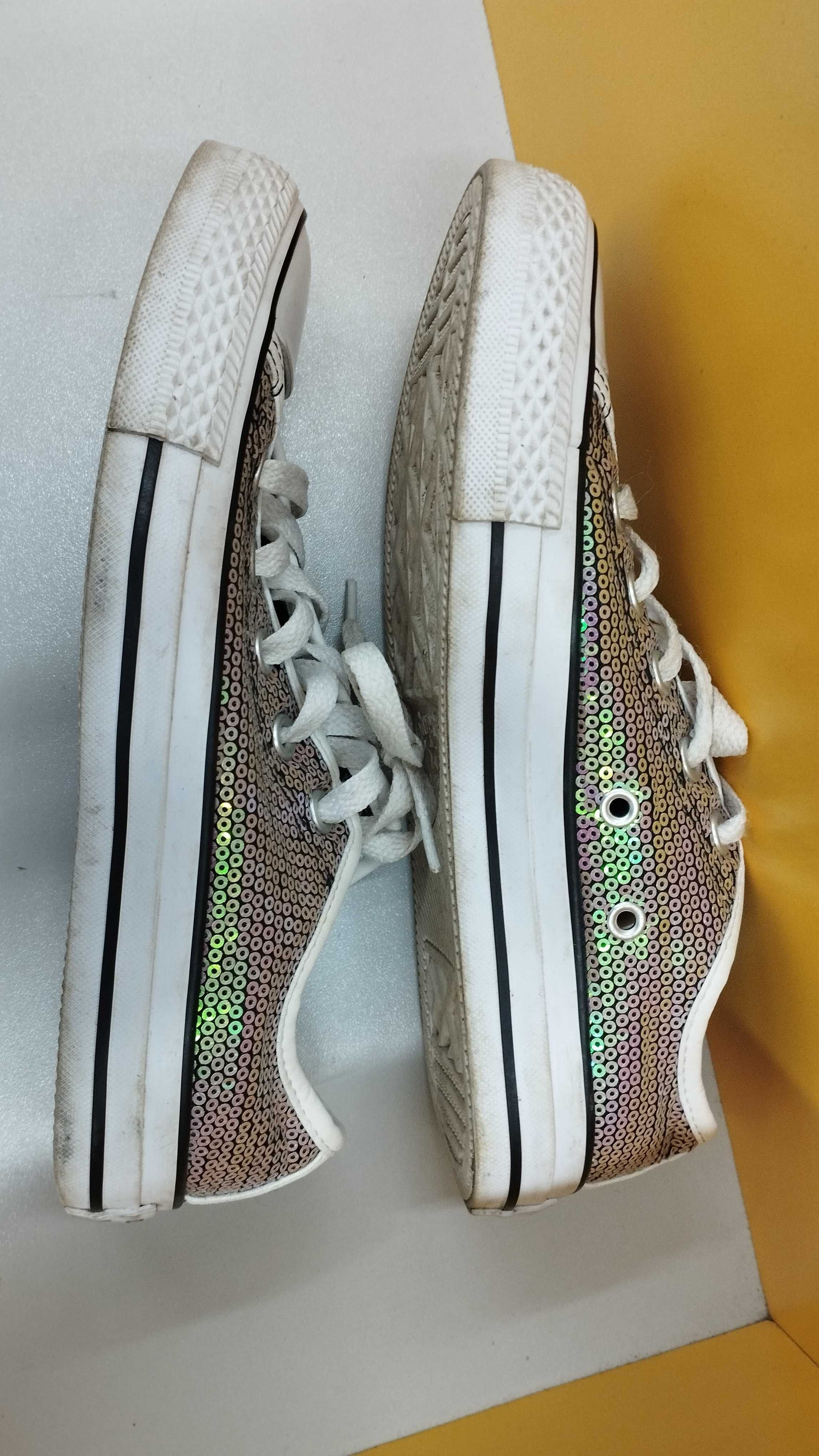 Converse All Star 23см блискітки святкові 36.5 кеди кросівки мокасини