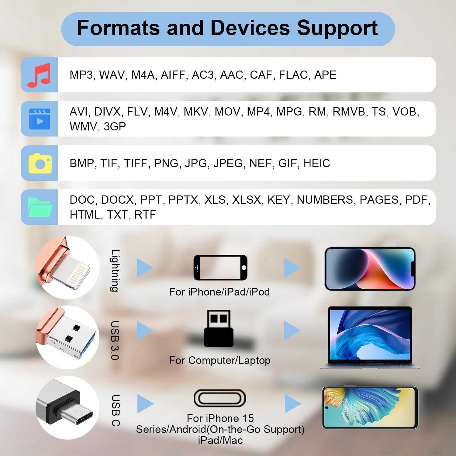 Vackiit Pendrive iExpand do Iphone 256 GB USB 3.0
