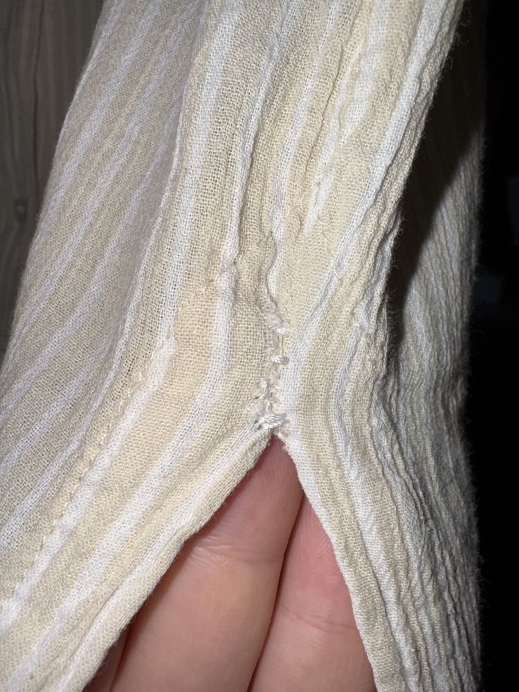 Luźna koszulowa sukienka H&M S bawełna prążek basic codzienna oversize