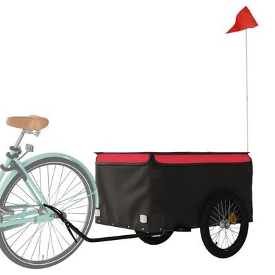 NOVO- Reboque para bicicleta 45 kg ferro preto e vermelho