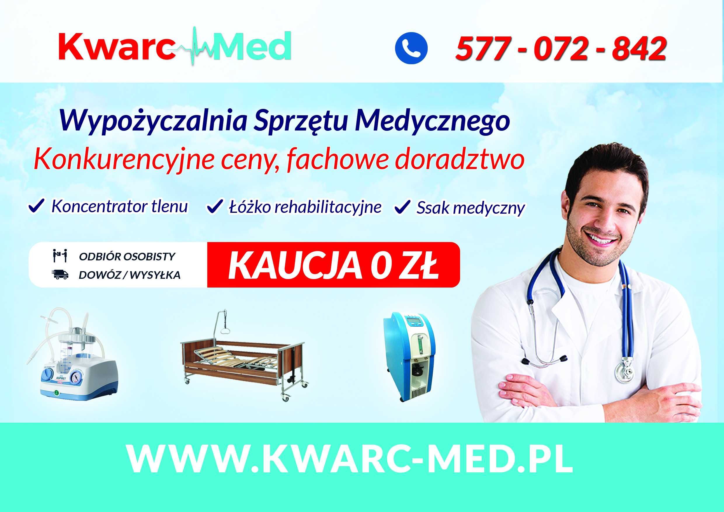 Łóżko rehabilitacyjne / Koncentrator tlenu / Wypożyczalnia