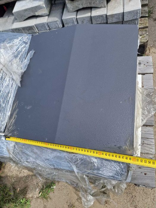 Daszek betonowy dwuspadowy ogrodzenie grafitowy