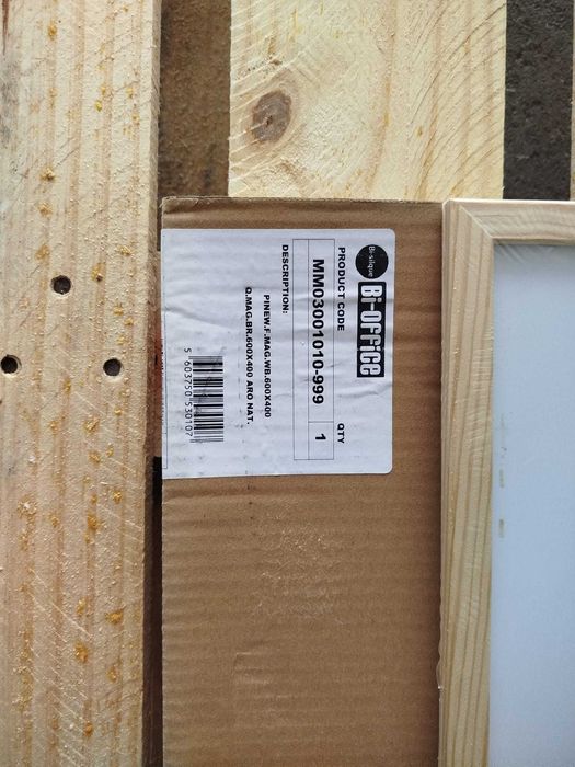 BI-OFFICE Quadro branco magnético com moldura de madeira