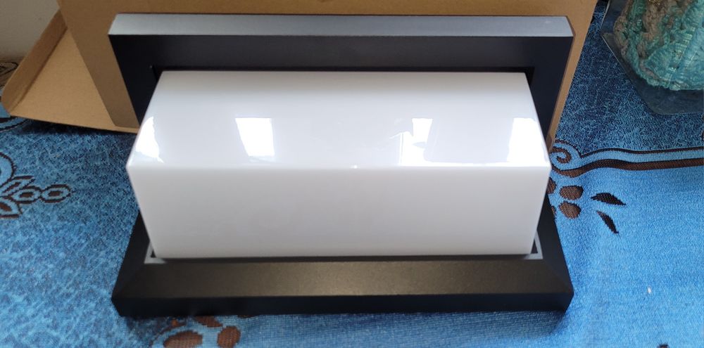 Kinkiet Ogrodowy Elewacyjny Lampa Ścienna E27 CETUS CZARNA Prostokątna