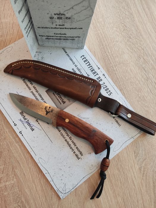 Nóż myśliwski, obozowy, Bushcraft - ręcznie robiony.