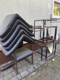 Duze metalowe fotele vintage 6 sztuk  do odbieienia zewnetrzne