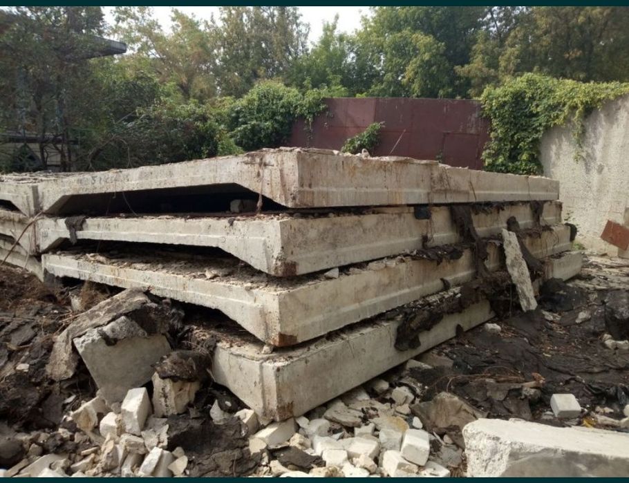 Плити перекриття,фундаменті блоки,бій кирпича,дроблений бетон, ФБС,ПКЖ