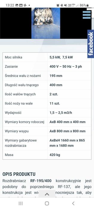 Shredeer rozdrabniacz dwu wałowy