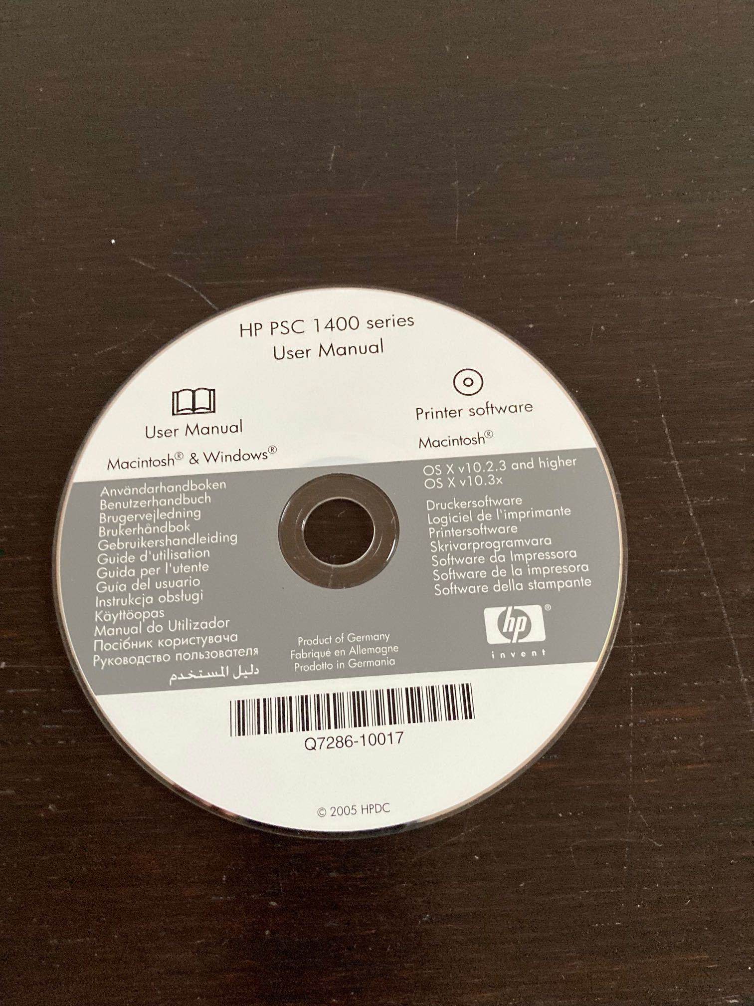 CD - HP PSC 1400 series (software + user manual)