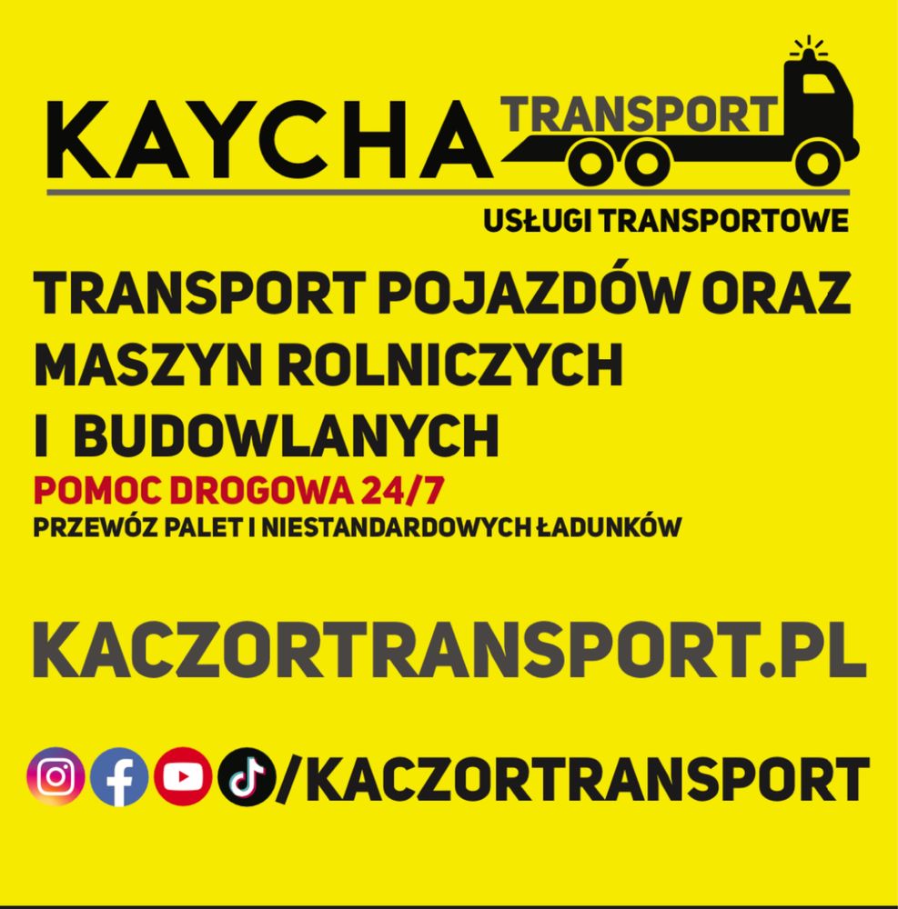Pomoc Drogowa, Laweta Holowanie Transport Wózek Widlowy BUS Koparka
