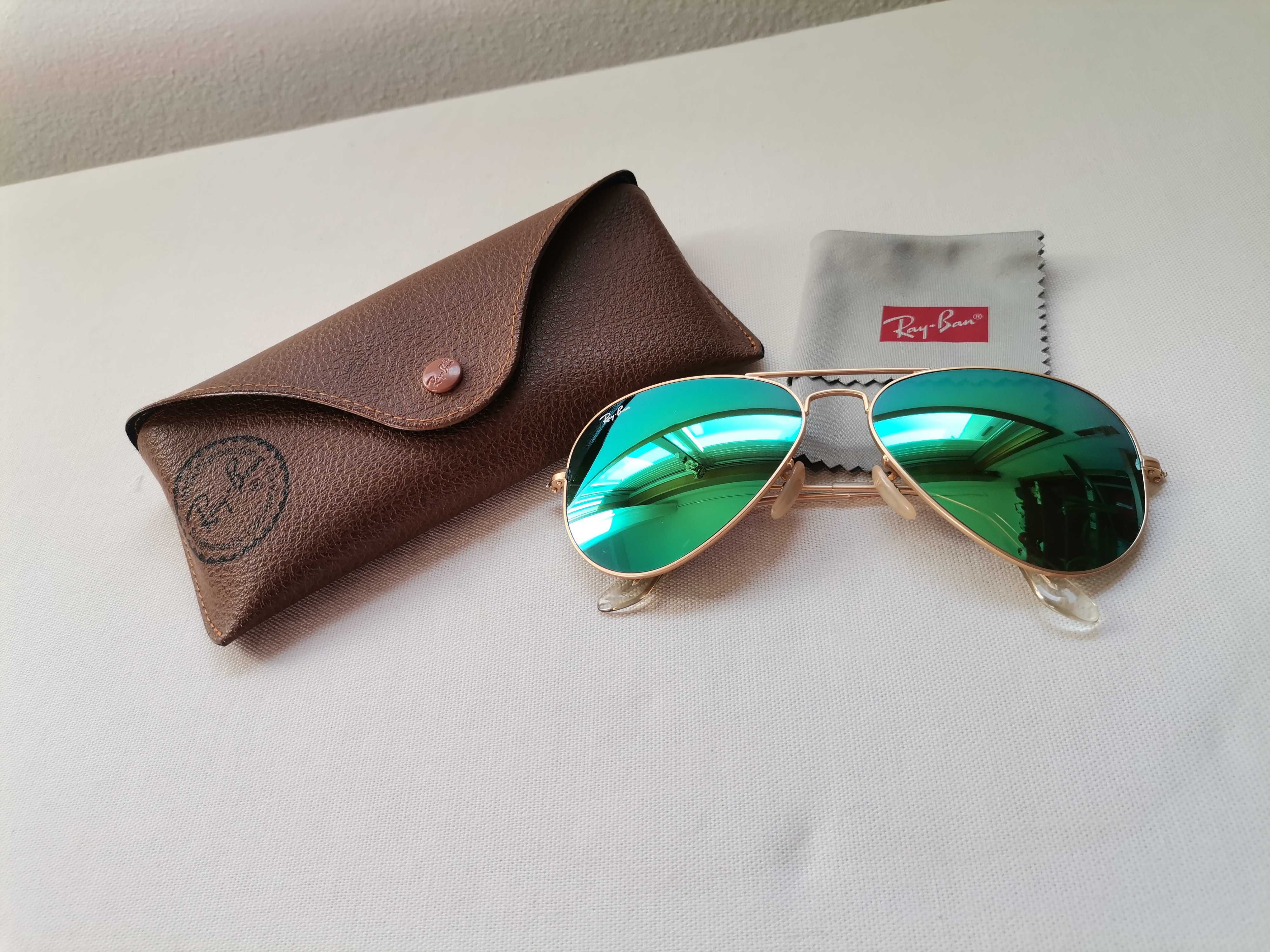 Óculos de sol Ray-Ban aviador espelhados