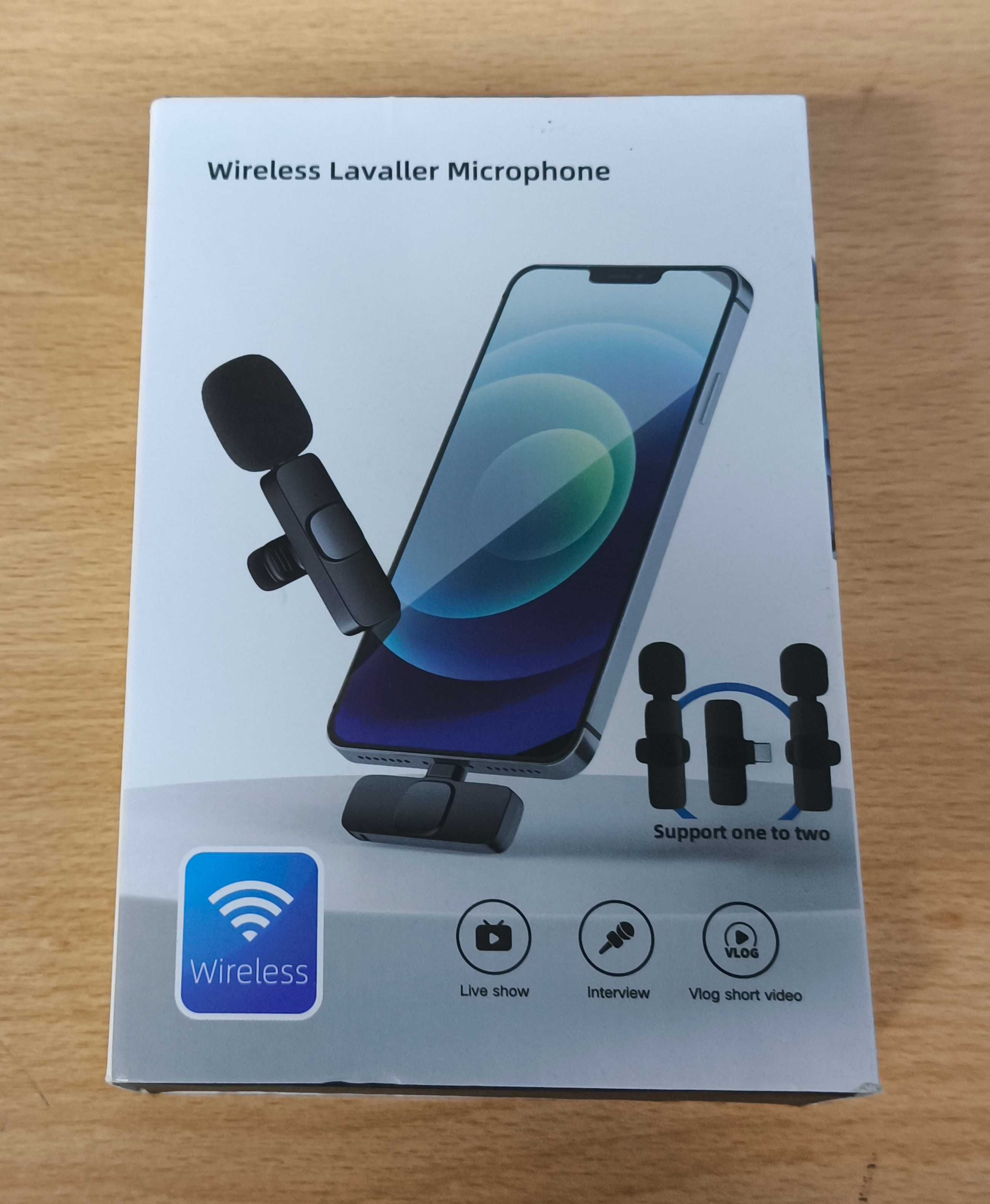 Bezprzewodowy mikrofon lavalier 2szt plug-Play do iPhone iPad [2183]
