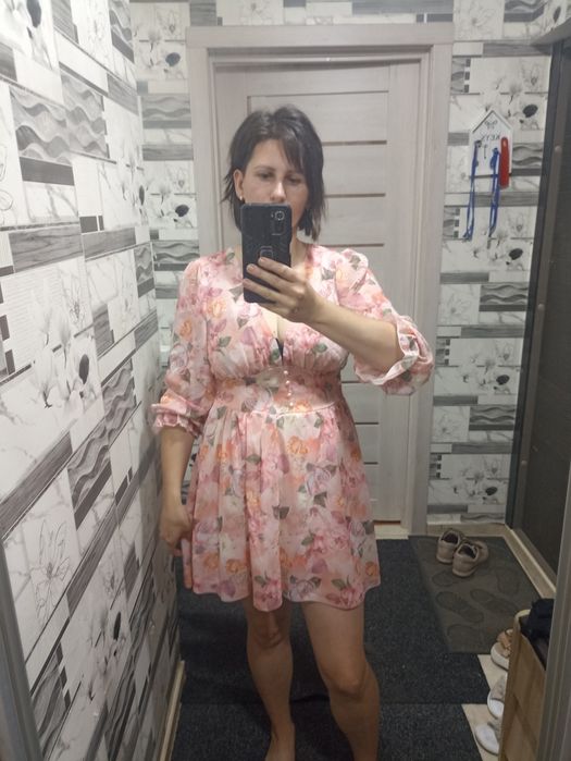 Шифонове плаття рожеве S-M