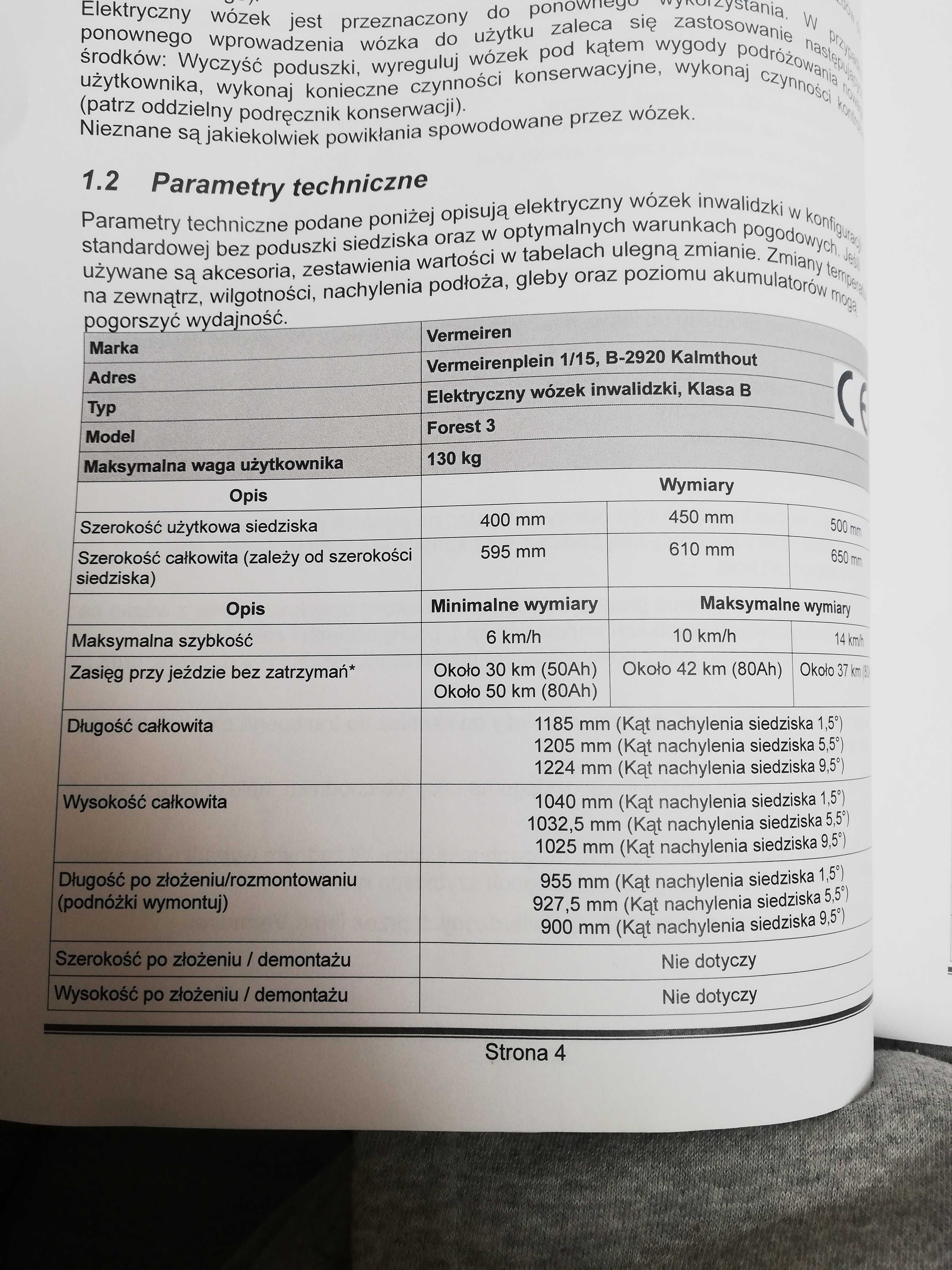 Wozek inwalidzki elektryczny