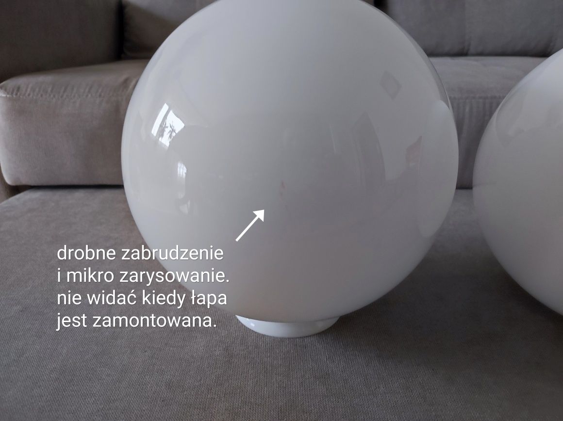 Dwie Lampy sufitowe KULE mleczne/białe