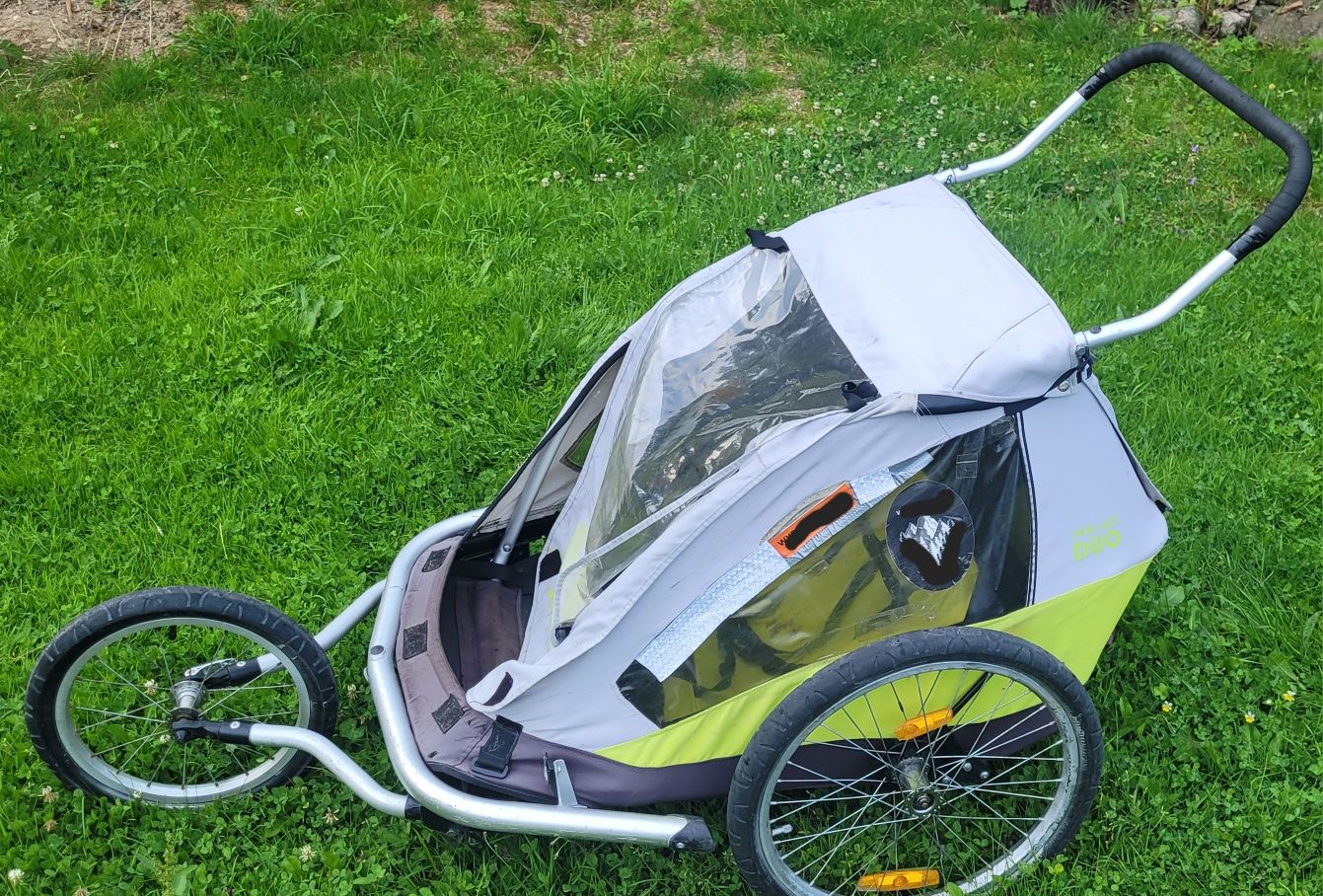 Riksza wózek podwójny przyczepka rowerowa xlc