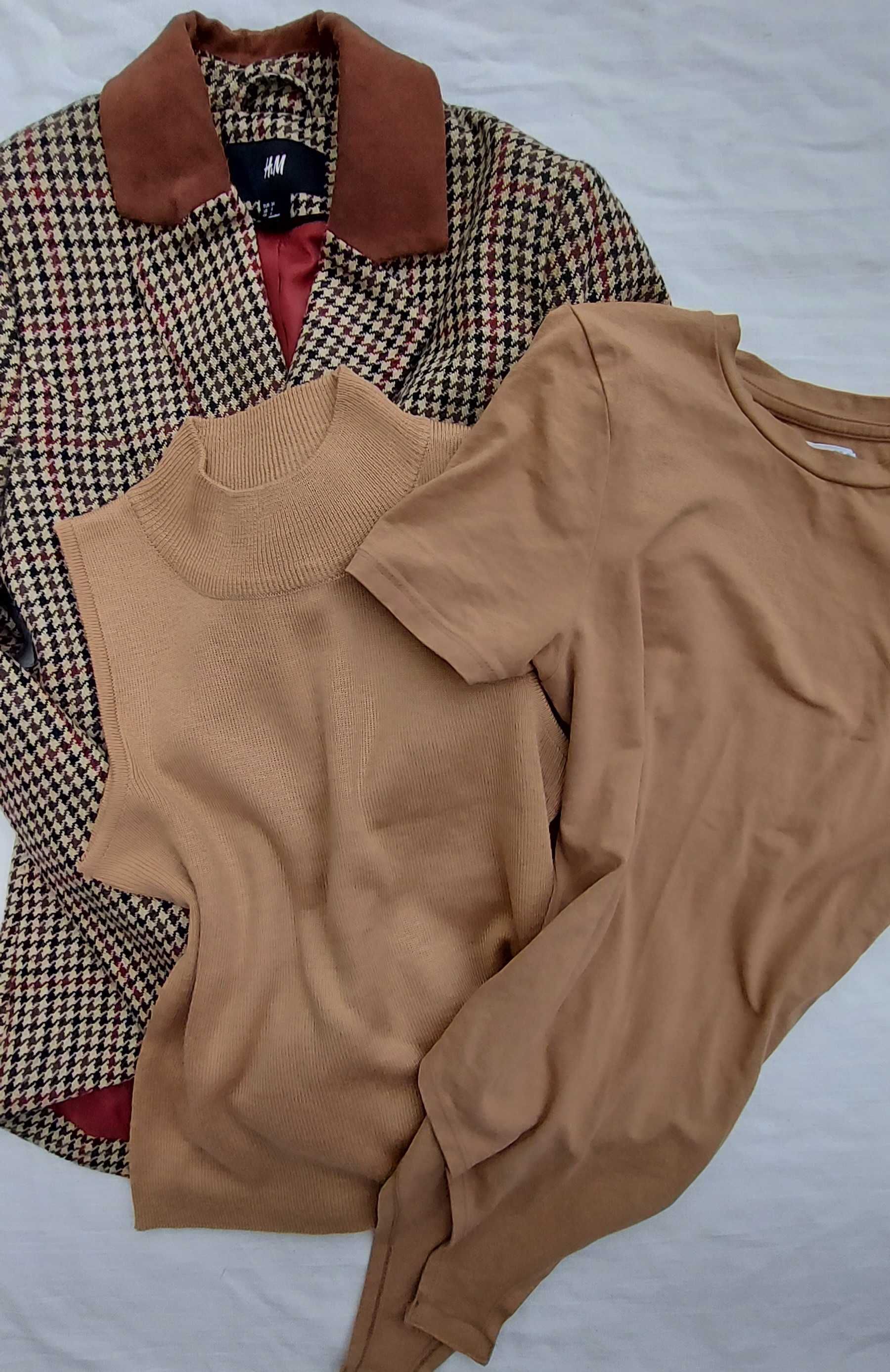 XS S body primark karmelowe beżowe cappucino basic total look