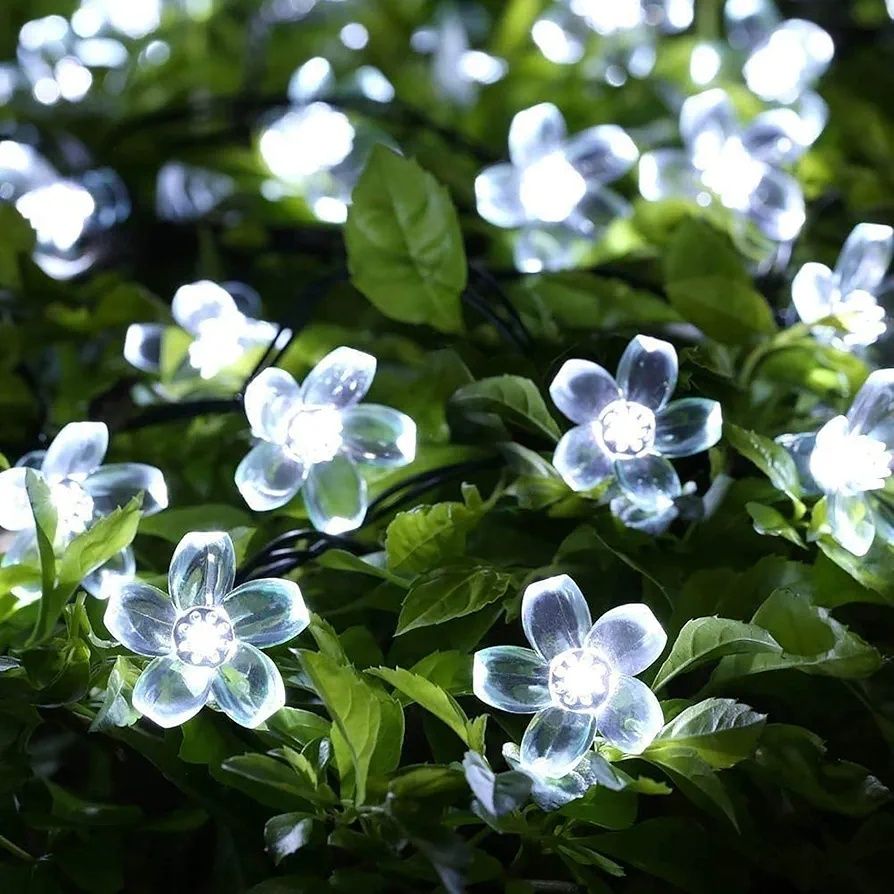 Гирлянда 9.5м 50 Led на солнечной панели сакура