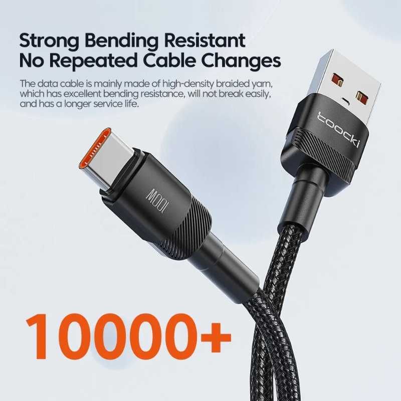 Przewód 1m USB-C i USB Toocki Kabel Ładowania Czarno-Zielony - Green