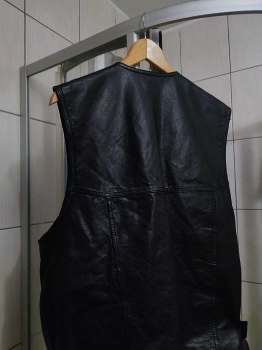 Bezrękawnik czarny L elegancki męski skórzany leather lieder opinający