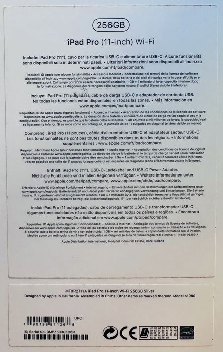 iPad 11" Pro, 2022-23, 256 GB