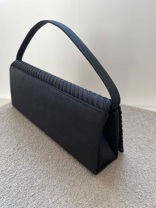 Torebka kopertówka czarna elegancka odpinany pasek 2 paski