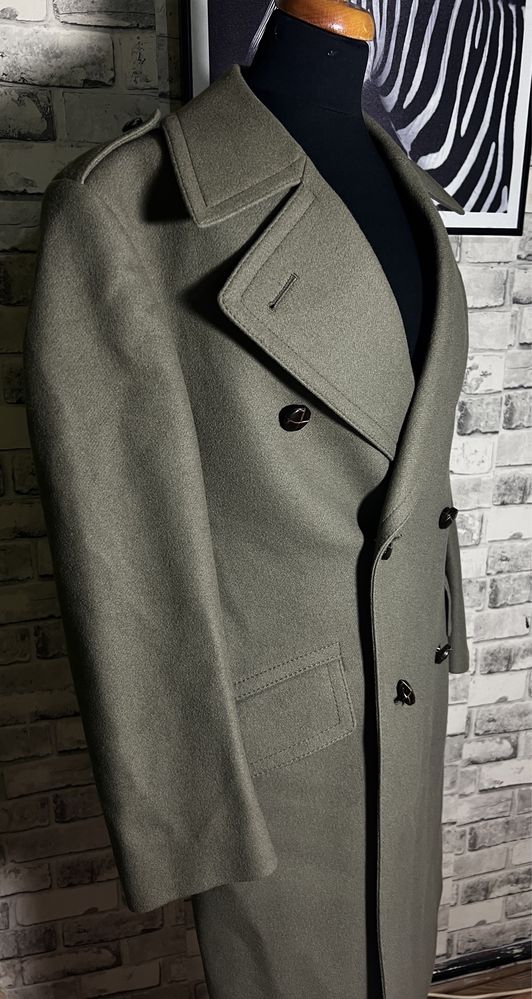 Piękny stylowy męskie zielony długi płaszcz Westbury duży