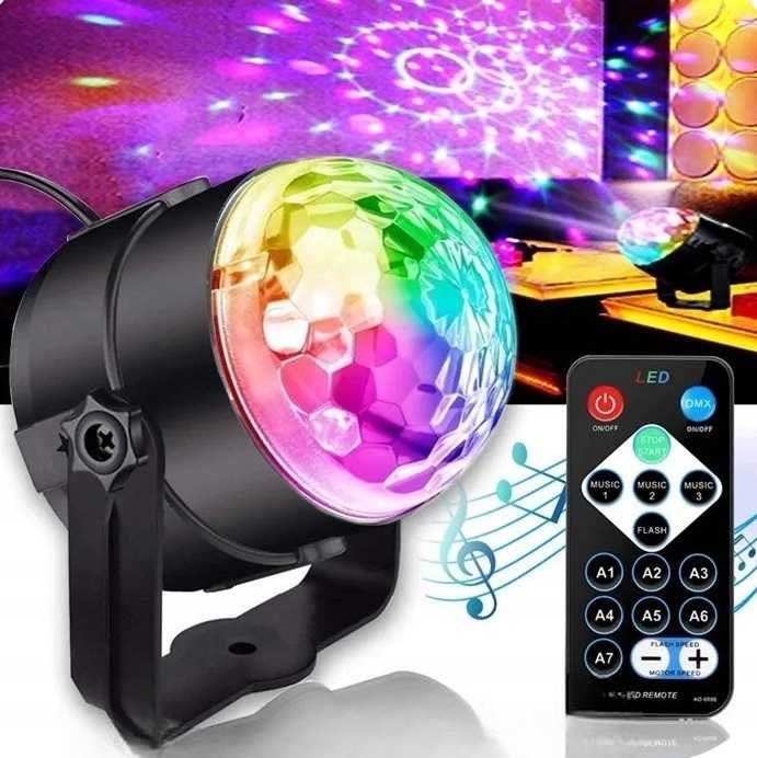 Kula Disco lustrzana Projektor obrotowy na Imprezę * Sklep Wejherowo